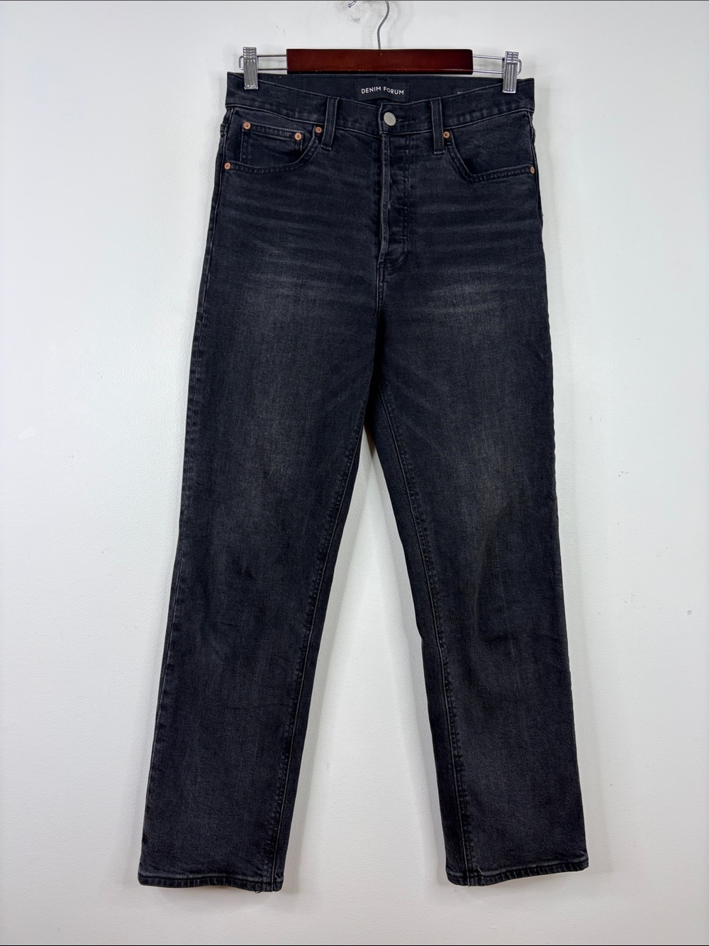Denim Forum Jeans Womens 28 x 28 Arlo High Rise Straight Black Retro Aritzia